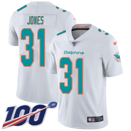 Nike Miami Dolphins #31 Byron Jones White Youth Stitched NFL 100th Season Vapor Untouchable Limited Jersey